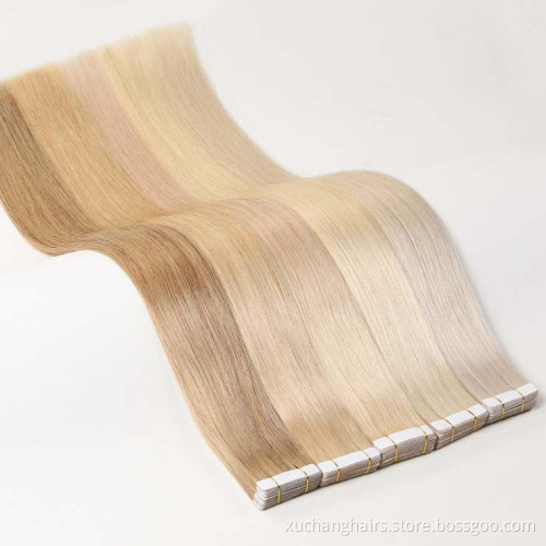 wholesale human remy hair extensions vendors straight cuticle aligned virgin tape in hair extensions remy